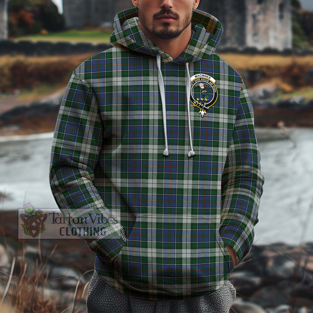 MacInnes Dress Tartan Cotton Hoodie with Family Crest Pullover Hoodie XS - Tartan Vibes Clothing