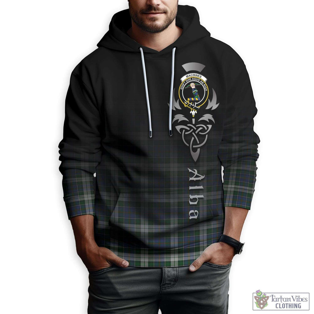 Tartan Vibes Clothing MacInnes Dress Tartan Hoodie Featuring Alba Gu Brath Family Crest Celtic Inspired