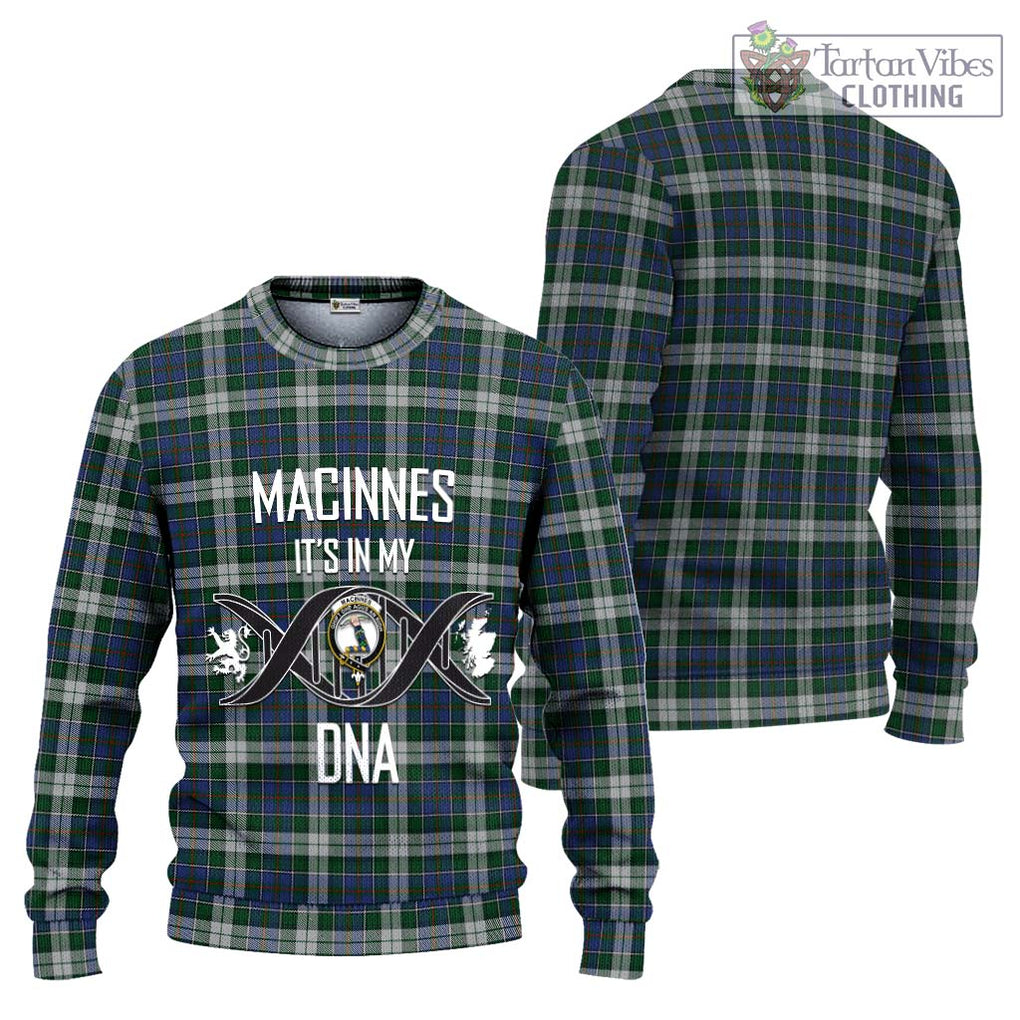 MacInnes Dress Tartan Knitted Sweater with Family Crest DNA In Me Style Unisex - Tartanvibesclothing Shop