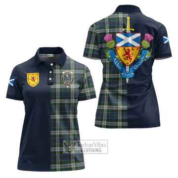 MacInnes Dress Tartan Women's Polo Shirt Alba with Scottish Lion Royal Arm Half Style