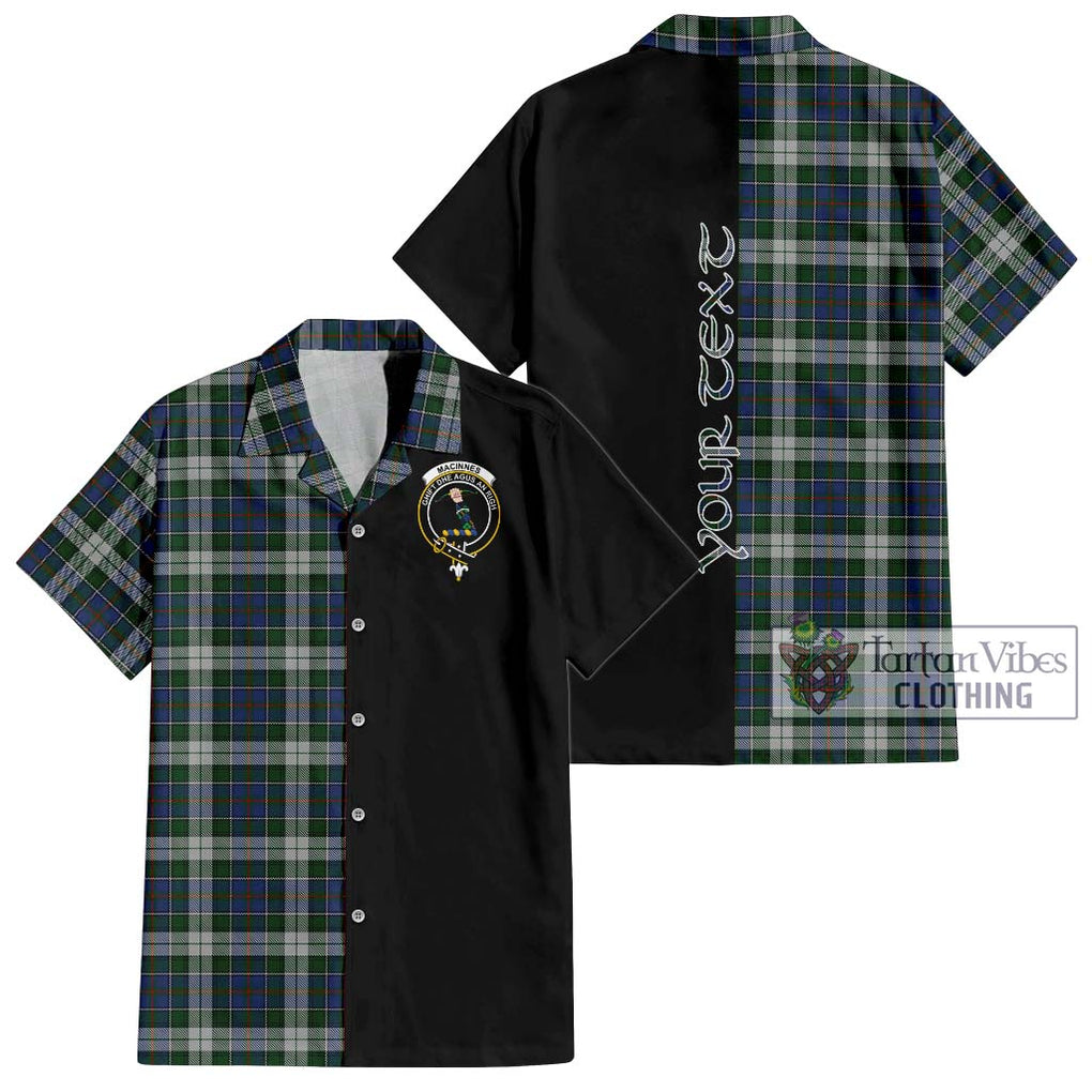 MacInnes Dress Tartan Short Sleeve Button Shirt with Family Crest and Half Of Me Style Kid - Tartanvibesclothing Shop