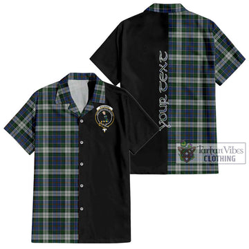 MacInnes Dress Tartan Short Sleeve Button Shirt with Family Crest and Half Of Me Style