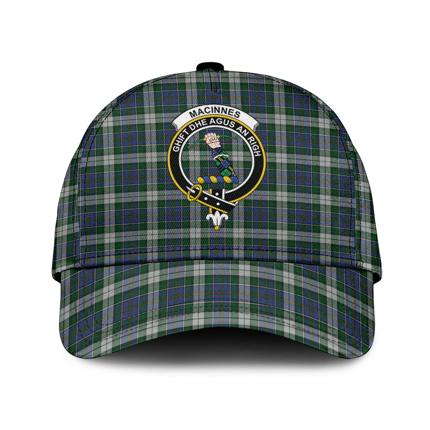 MacInnes Dress Tartan Classic Cap with Family Crest Classic Cap Universal Fit - Tartan Vibes Clothing