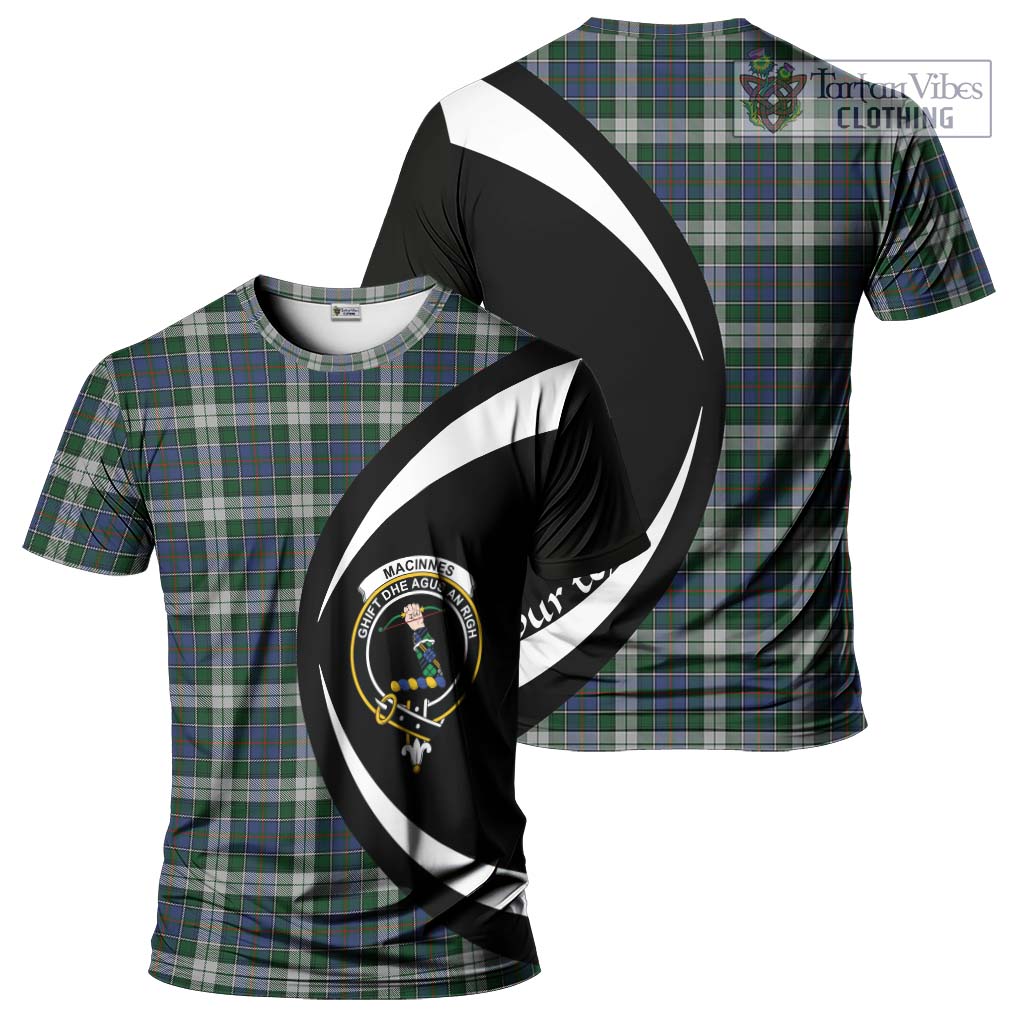 Tartan Vibes Clothing MacInnes Dress Tartan T-Shirt with Family Crest Circle Style