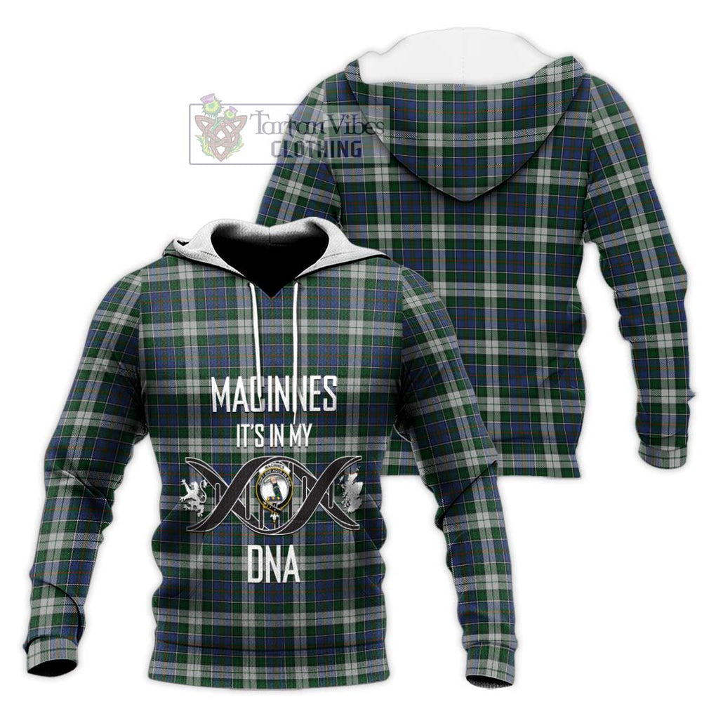 MacInnes Dress Tartan Knitted Hoodie with Family Crest DNA In Me Style Unisex Knitted Pullover Hoodie - Tartanvibesclothing Shop