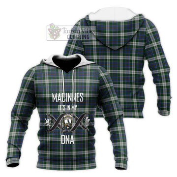 MacInnes Dress Tartan Knitted Hoodie with Family Crest DNA In Me Style