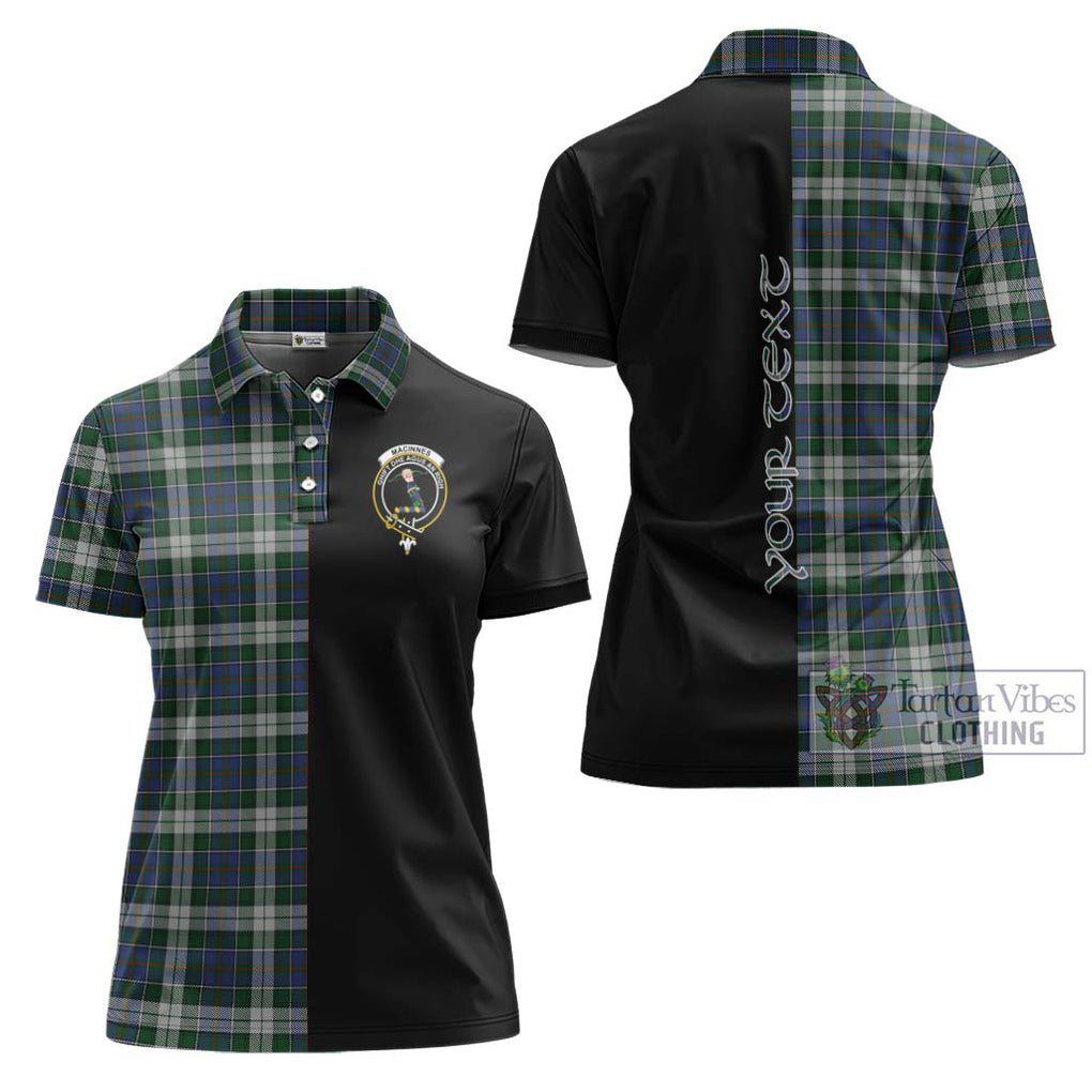 MacInnes Dress Tartan Women's Polo Shirt with Family Crest and Half Of Me Style Women - Tartanvibesclothing Shop