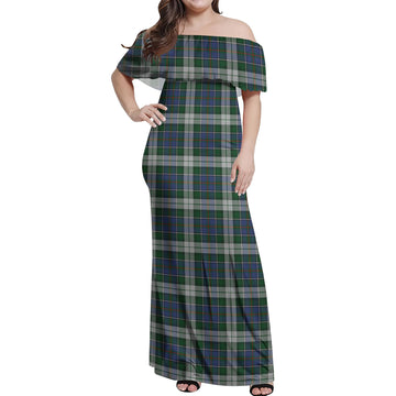 MacInnes Dress Tartan Off Shoulder Long Dress