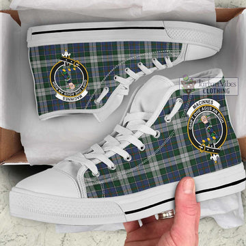 MacInnes Dress Tartan High Top Shoes with Family Crest