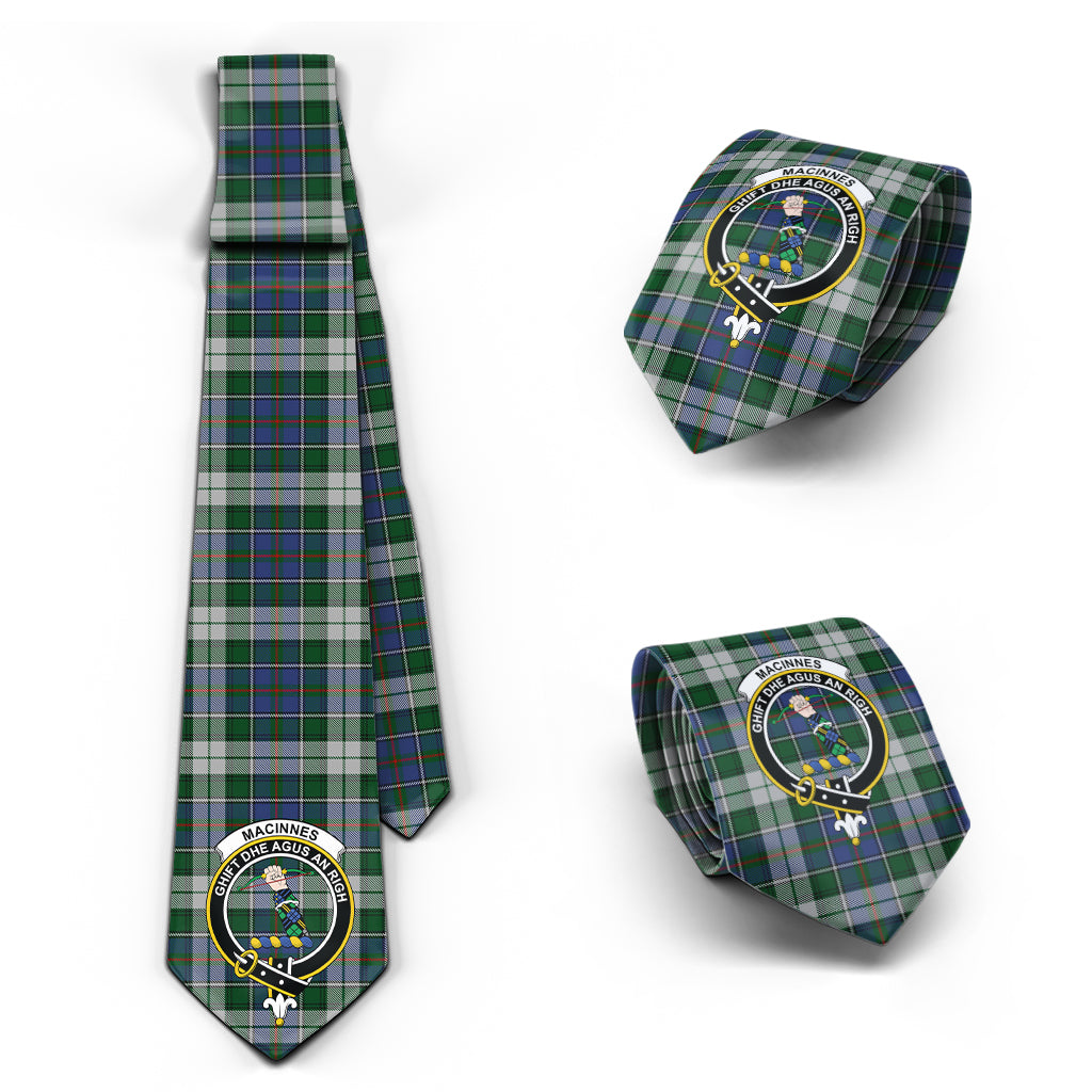 MacInnes Dress Tartan Classic Necktie with Family Crest Necktie One Size - Tartan Vibes Clothing