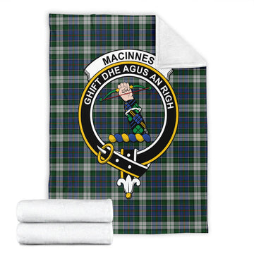 MacInnes Dress Tartan Blanket with Family Crest