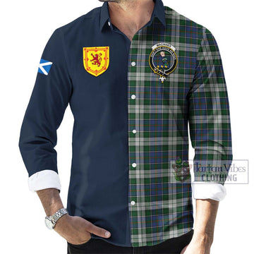 MacInnes Dress Tartan Long Sleeve Button Shirt Alba with Scottish Lion Royal Arm Half Style