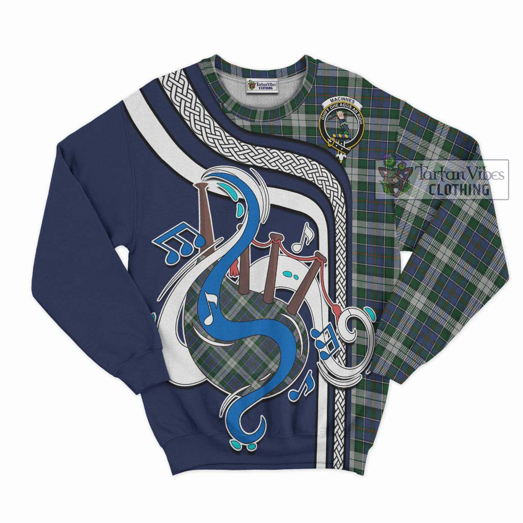 Tartan Vibes Clothing MacInnes Dress Tartan Sweatshirt with Epic Bagpipe Style