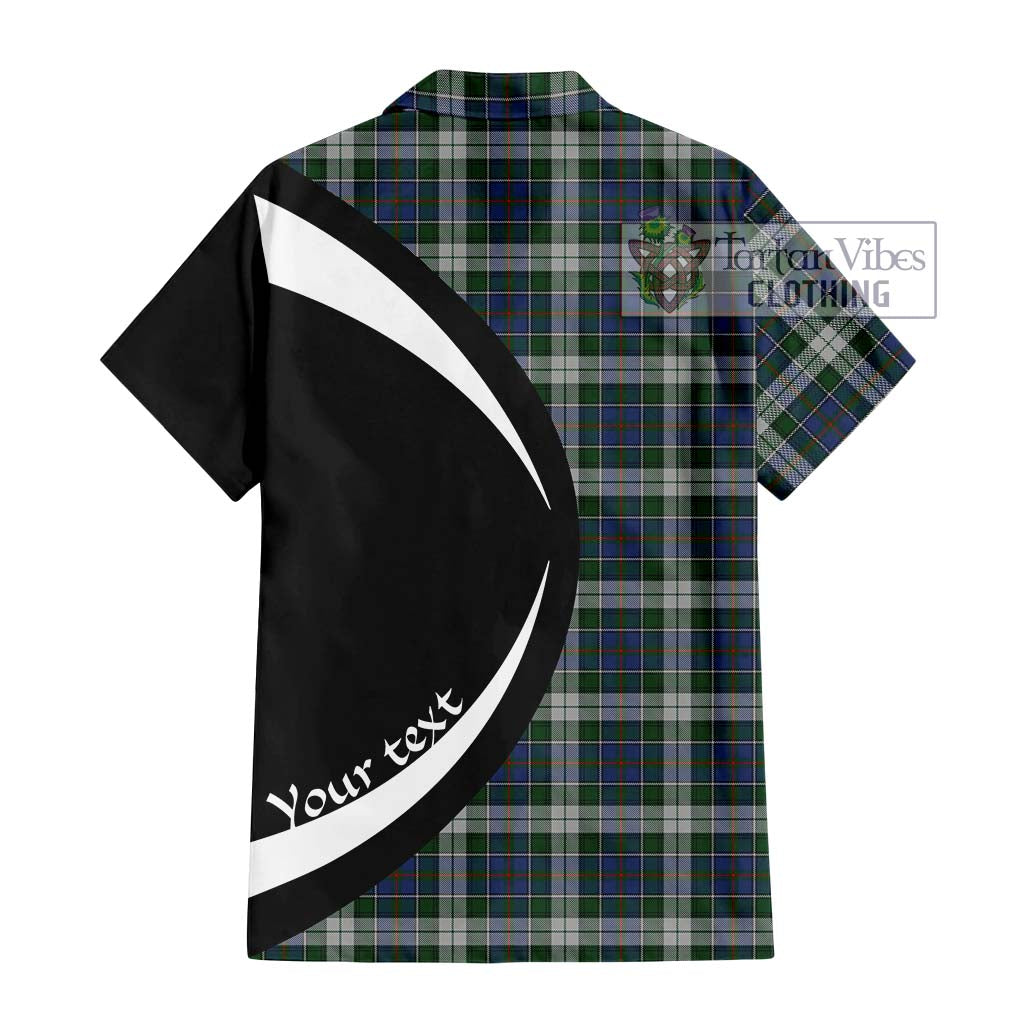 MacInnes Dress Tartan Short Sleeve Button Up with Family Crest Circle Style - Tartan Vibes Clothing