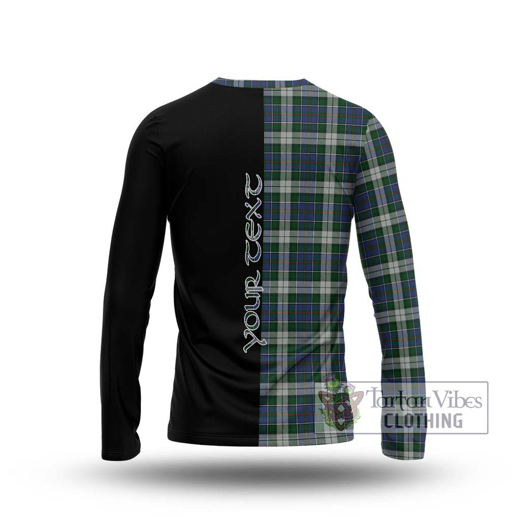 MacInnes Dress Tartan Long Sleeve T-Shirt with Family Crest and Half Of Me Style - Tartanvibesclothing Shop