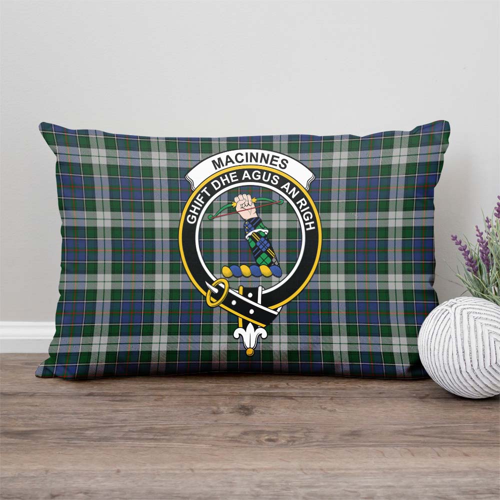 MacInnes Dress Tartan Pillow Cover with Family Crest Rectangle Pillow Cover - Tartanvibesclothing