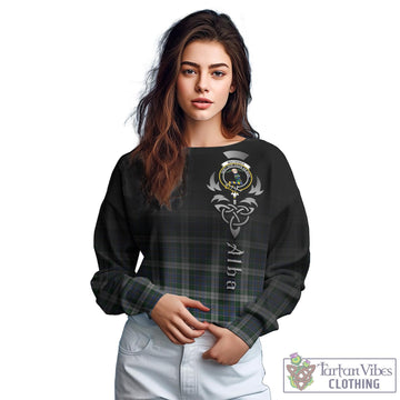 MacInnes Dress Tartan Sweatshirt Featuring Alba Gu Brath Family Crest Celtic Inspired