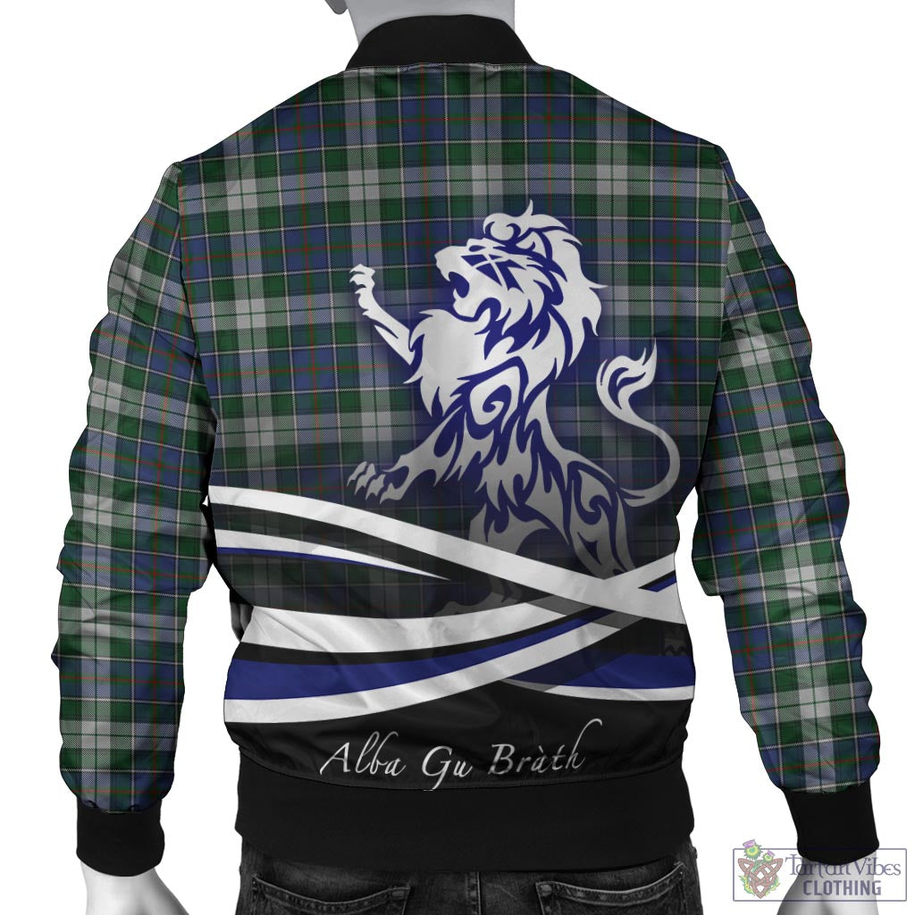 Tartan Vibes Clothing MacInnes Dress Tartan Bomber Jacket with Alba Gu Brath Regal Lion Emblem