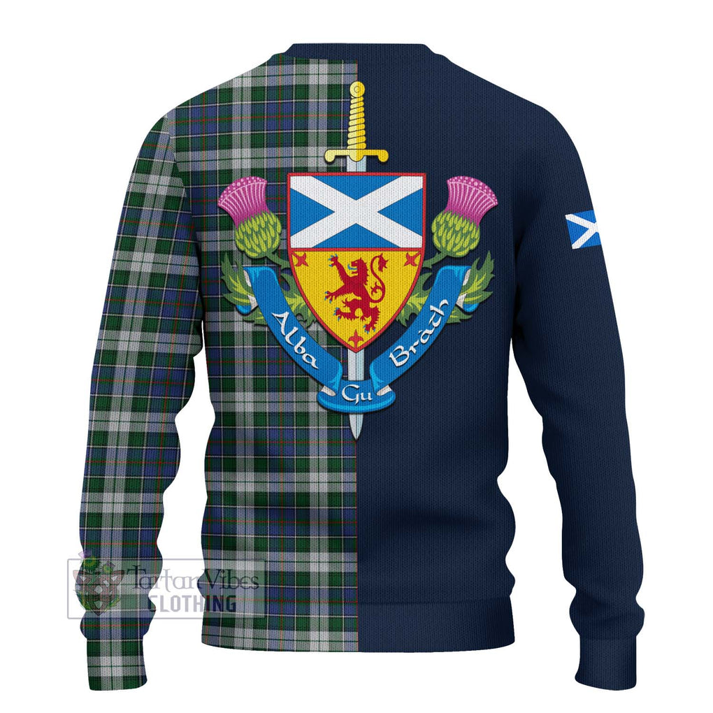 Tartan Vibes Clothing MacInnes Dress Tartan Knitted Sweater with Scottish Lion Royal Arm Half Style