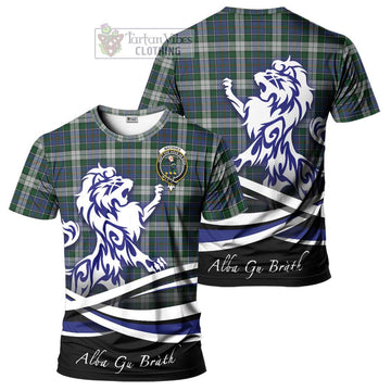 MacInnes Dress Tartan Cotton T-shirt with Alba Gu Brath Regal Lion Emblem