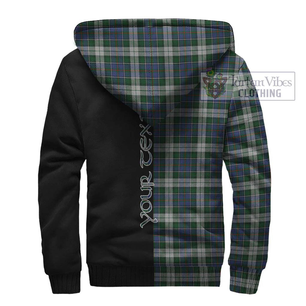 MacInnes Dress Tartan Sherpa Hoodie with Family Crest and Half Of Me Style - Tartanvibesclothing Shop