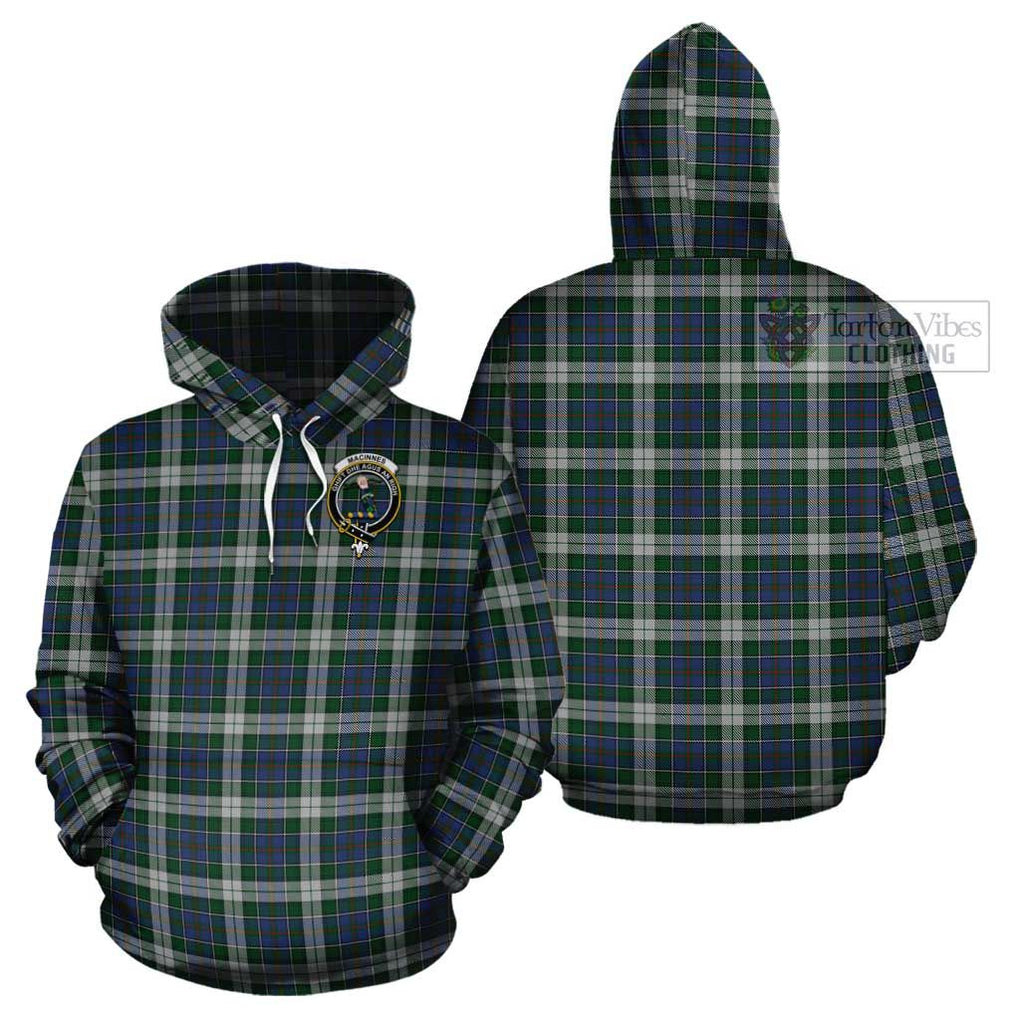 MacInnes Dress Tartan Cotton Hoodie with Family Crest Pullover Hoodie - Tartan Vibes Clothing