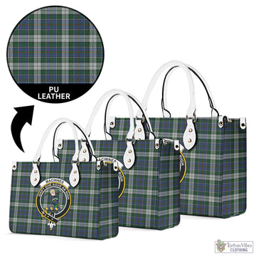 MacInnes Dress Tartan Luxury Leather Handbags with Family Crest