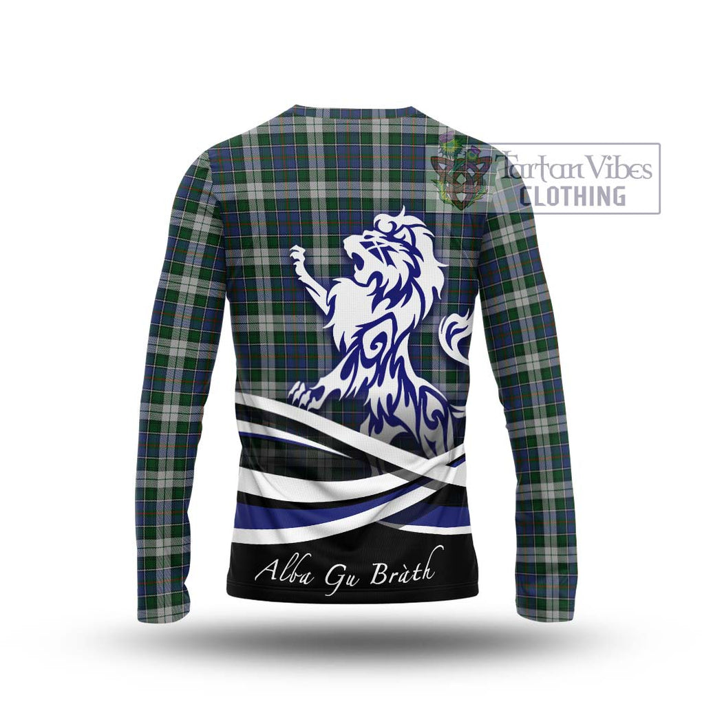 MacInnes Dress Tartan Long Sleeve T-Shirt with Alba Gu Brath Regal Lion Emblem - Tartanvibesclothing Shop