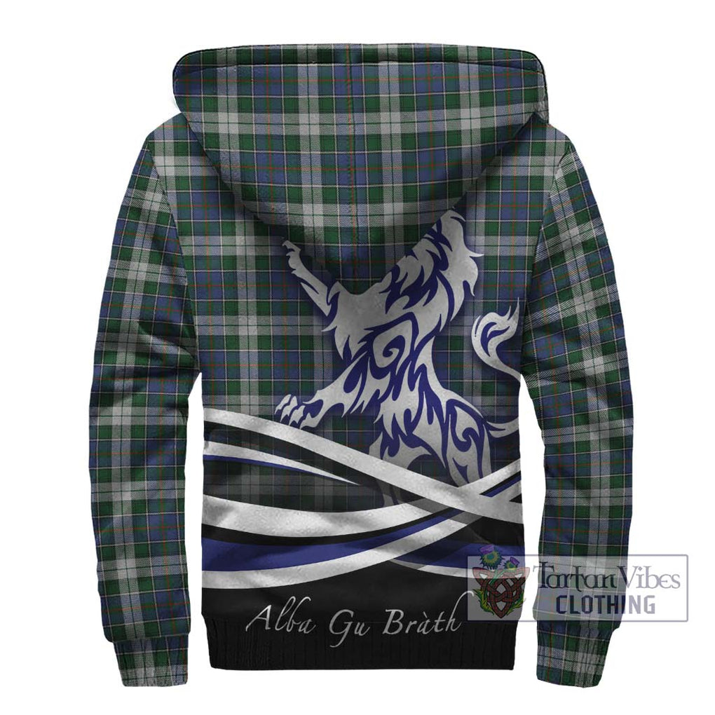 MacInnes Dress Tartan Sherpa Hoodie with Alba Gu Brath Regal Lion Emblem - Tartanvibesclothing Shop