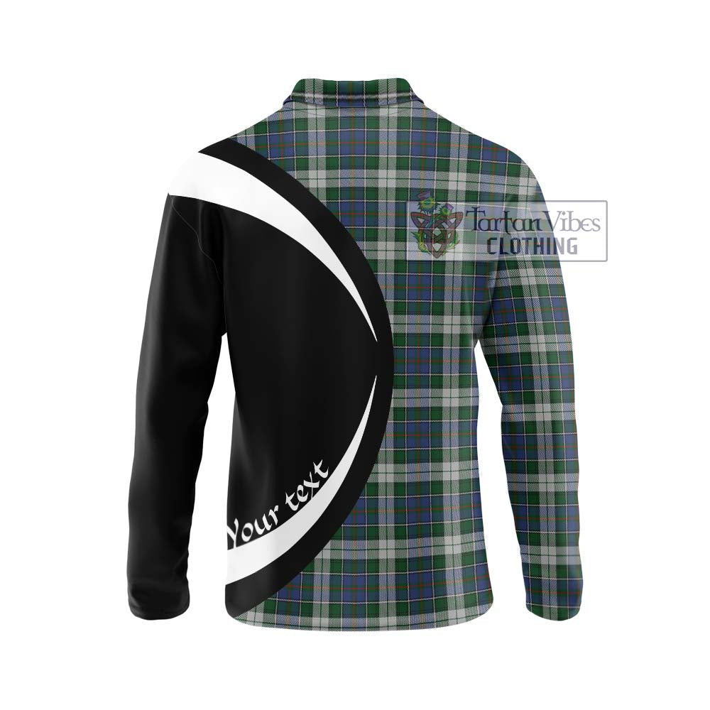 MacInnes Dress Tartan Long Sleeve Polo Shirt with Family Crest Circle Style - Tartan Vibes Clothing