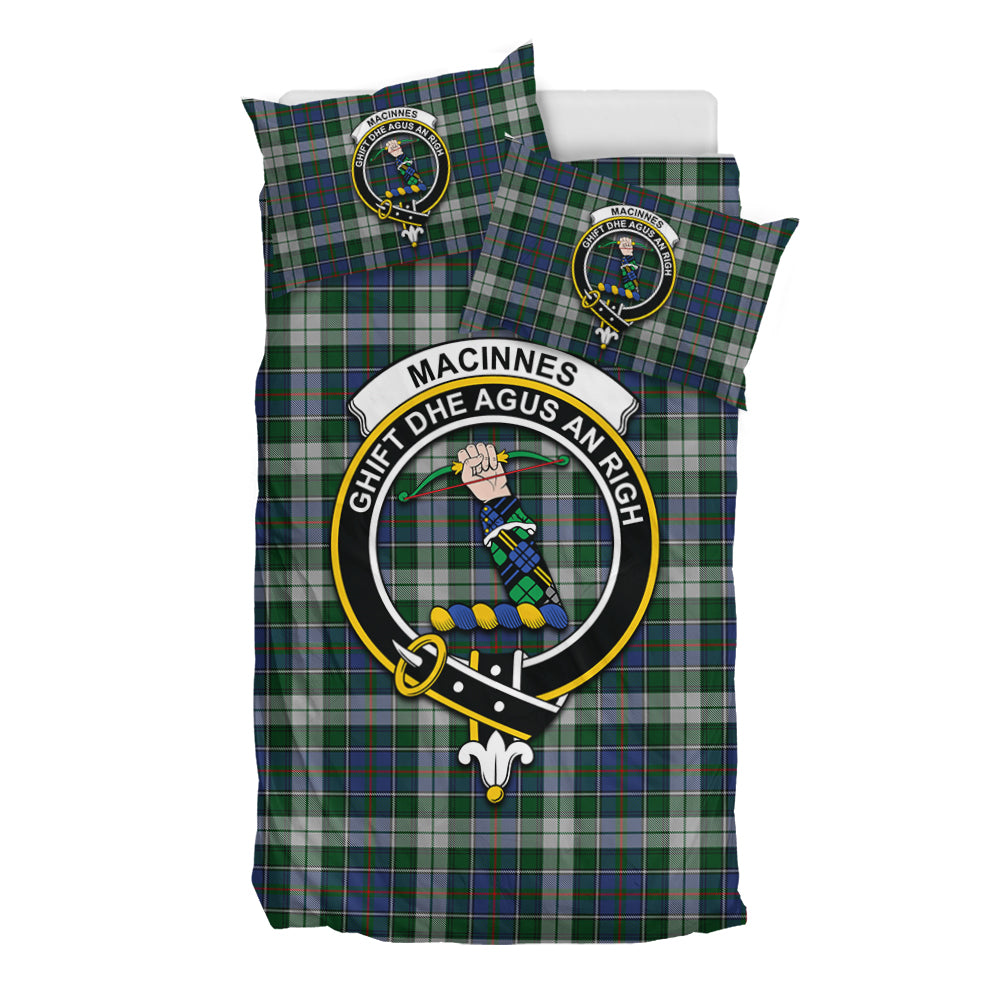 MacInnes Dress Tartan Bedding Set with Family Crest - Tartan Vibes Clothing