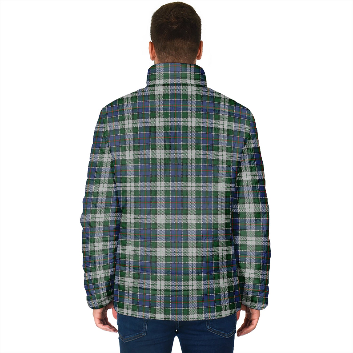 MacInnes Dress Tartan Padded Jacket with Family Crest - Tartan Vibes Clothing