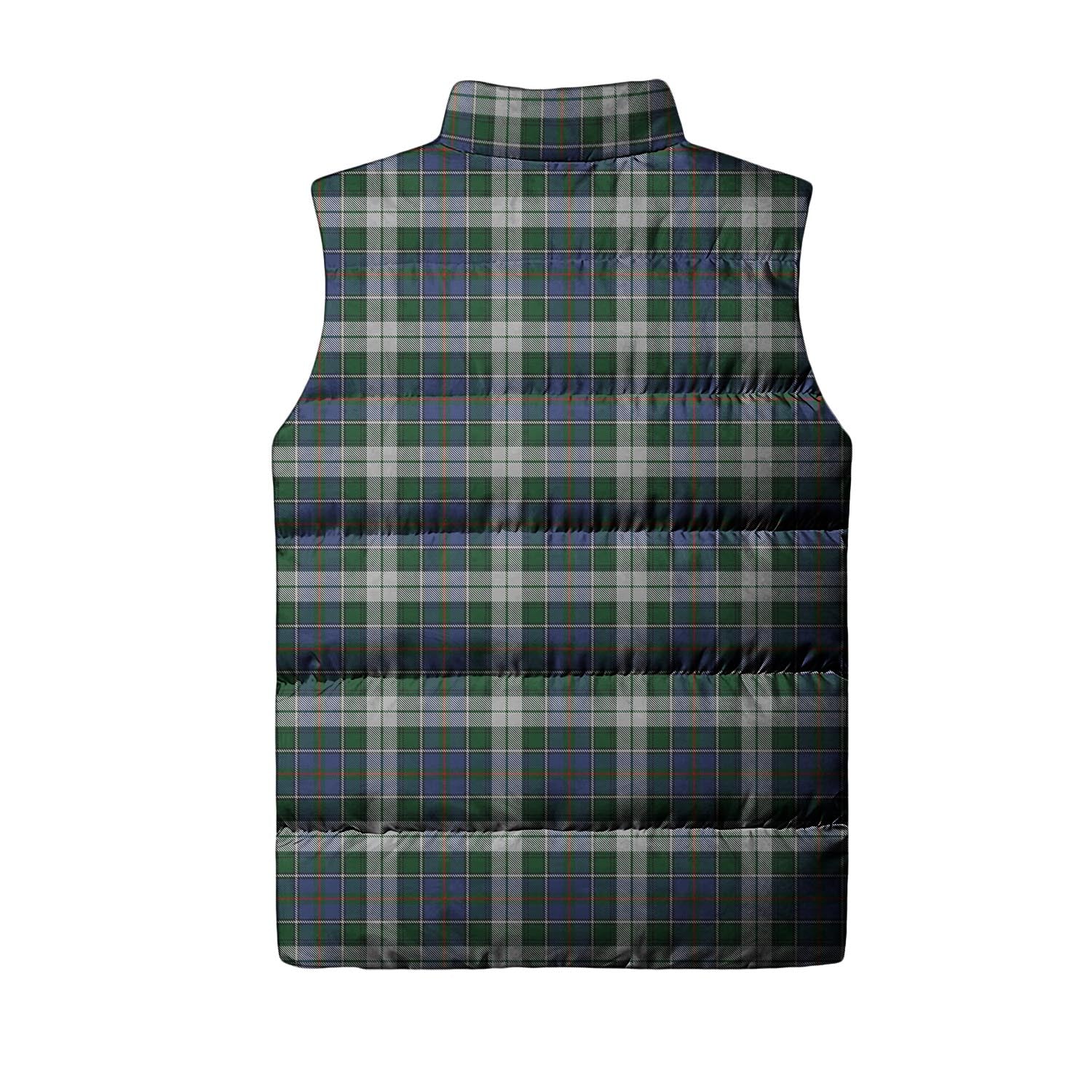 MacInnes Dress Tartan Sleeveless Puffer Jacket with Family Crest - Tartanvibesclothing