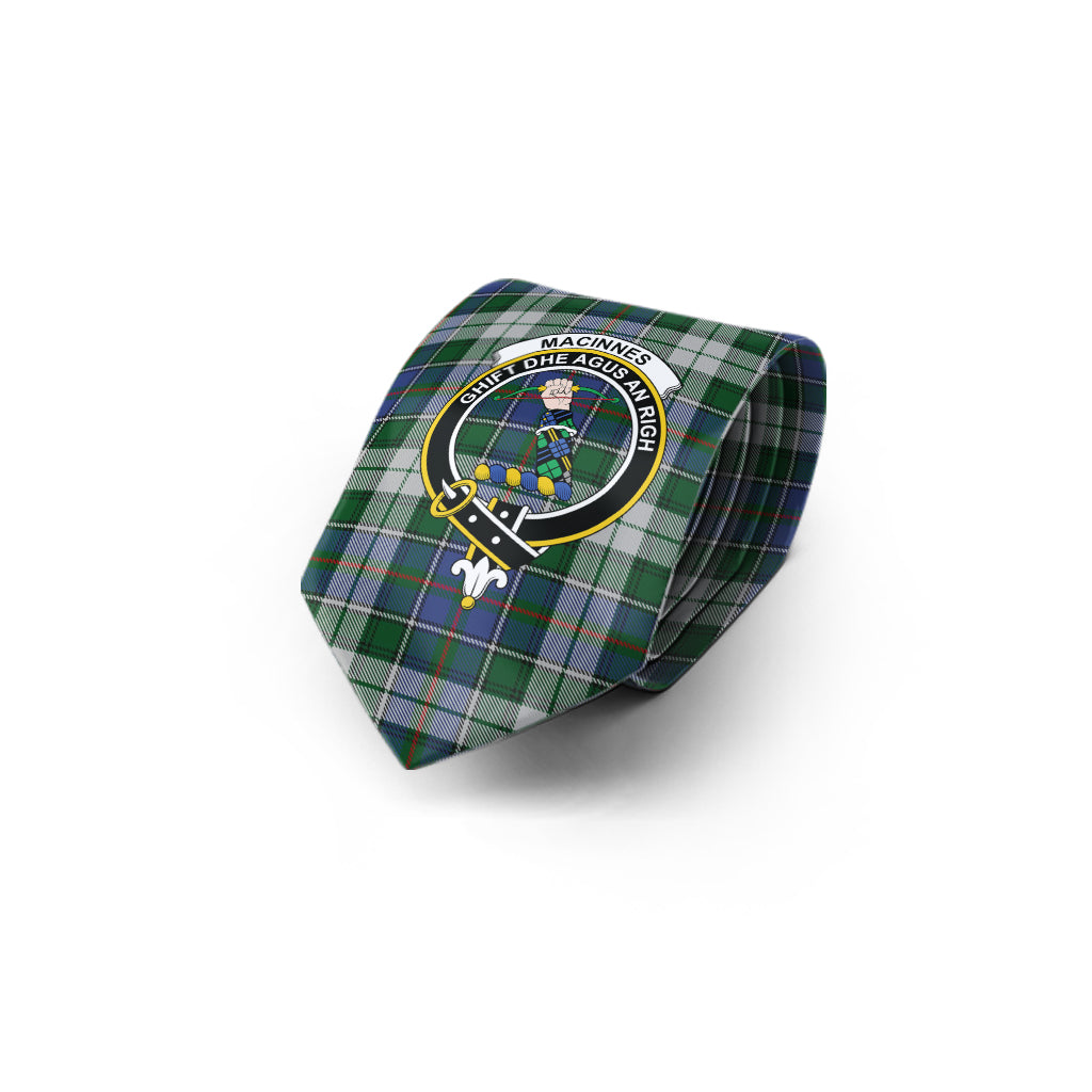 MacInnes Dress Tartan Classic Necktie with Family Crest - Tartan Vibes Clothing