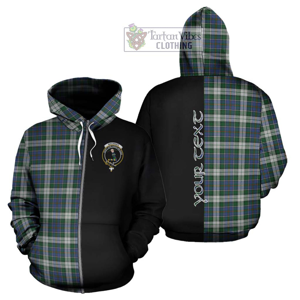 MacInnes Dress Tartan Hoodie with Family Crest and Half Of Me Style - Tartanvibesclothing Shop