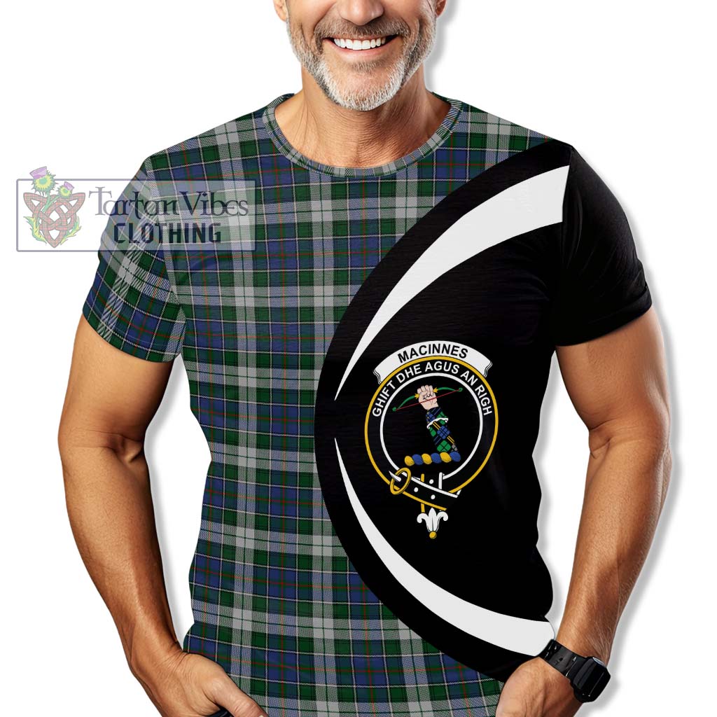 Tartan Vibes Clothing MacInnes Dress Tartan T-Shirt with Family Crest Circle Style