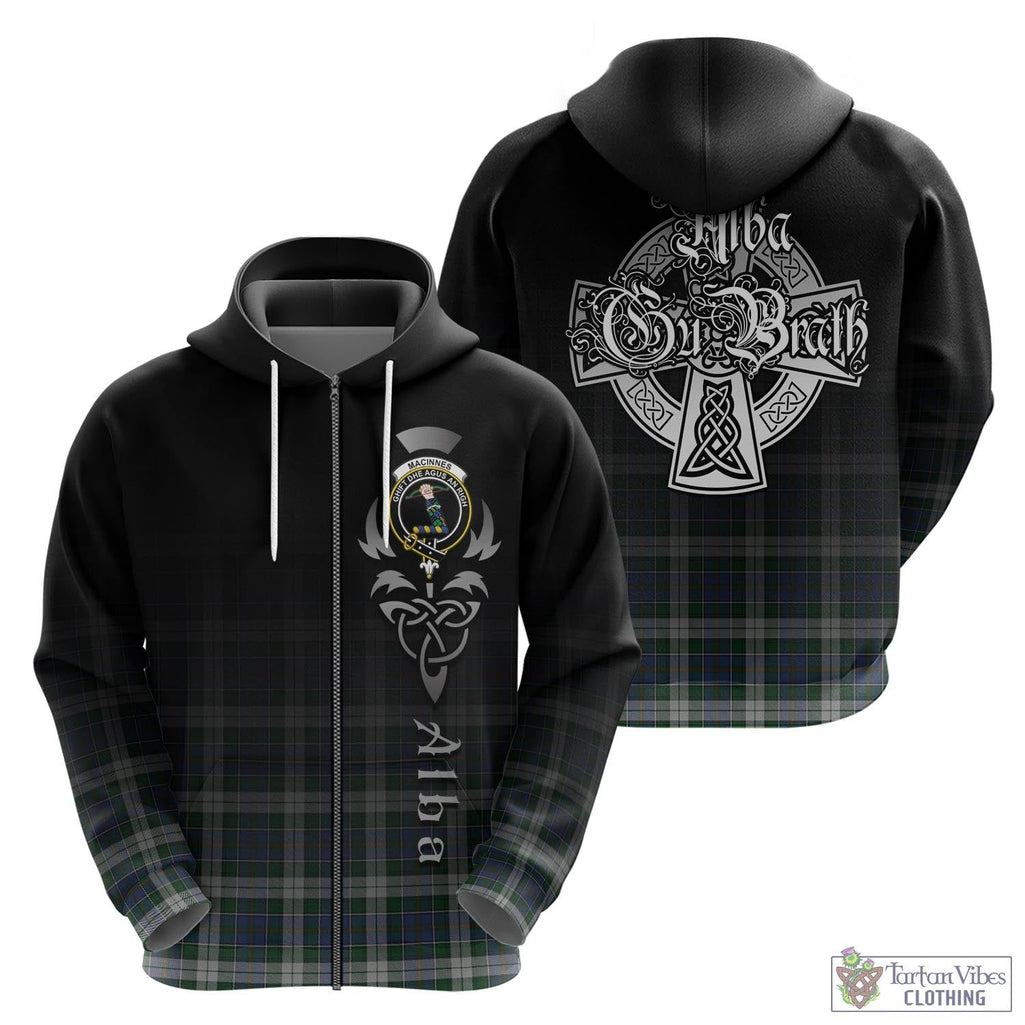 Tartan Vibes Clothing MacInnes Dress Tartan Hoodie Featuring Alba Gu Brath Family Crest Celtic Inspired