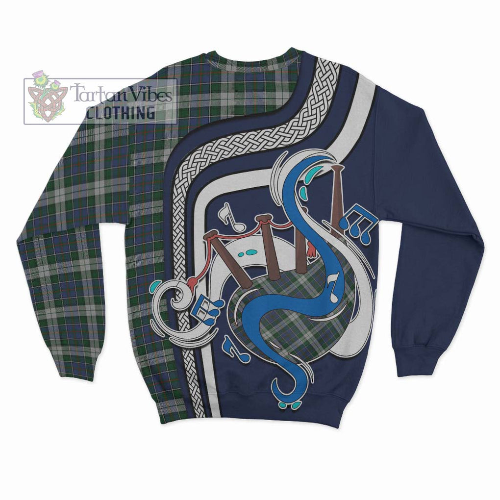 Tartan Vibes Clothing MacInnes Dress Tartan Sweatshirt with Epic Bagpipe Style