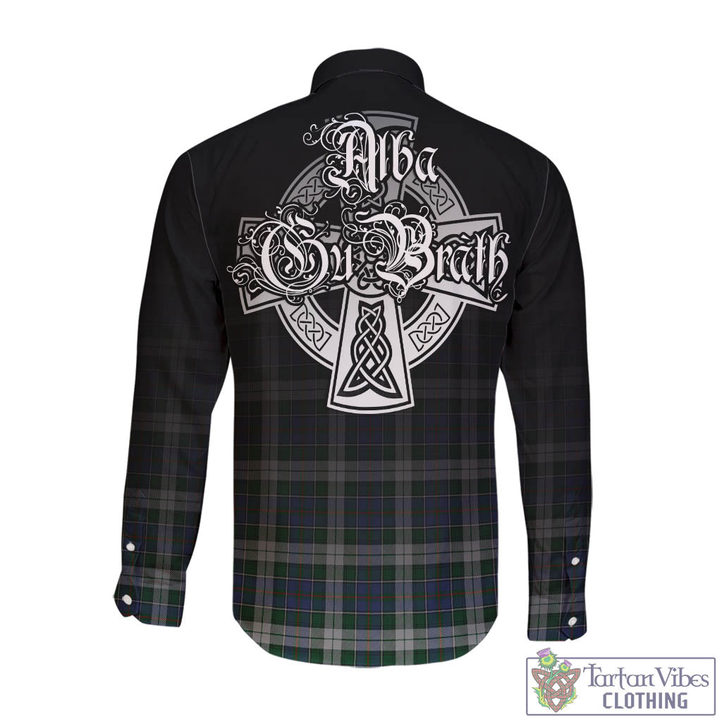 Tartan Vibes Clothing MacInnes Dress Tartan Long Sleeve Button Up Featuring Alba Gu Brath Family Crest Celtic Inspired