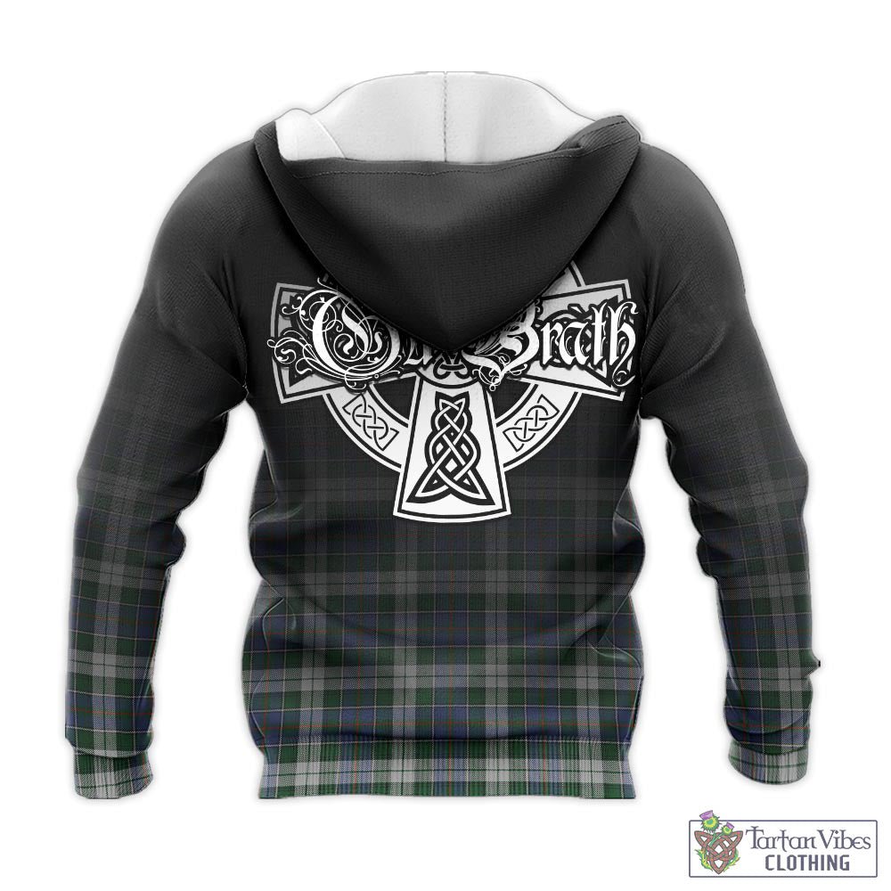 Tartan Vibes Clothing MacInnes Dress Tartan Knitted Hoodie Featuring Alba Gu Brath Family Crest Celtic Inspired