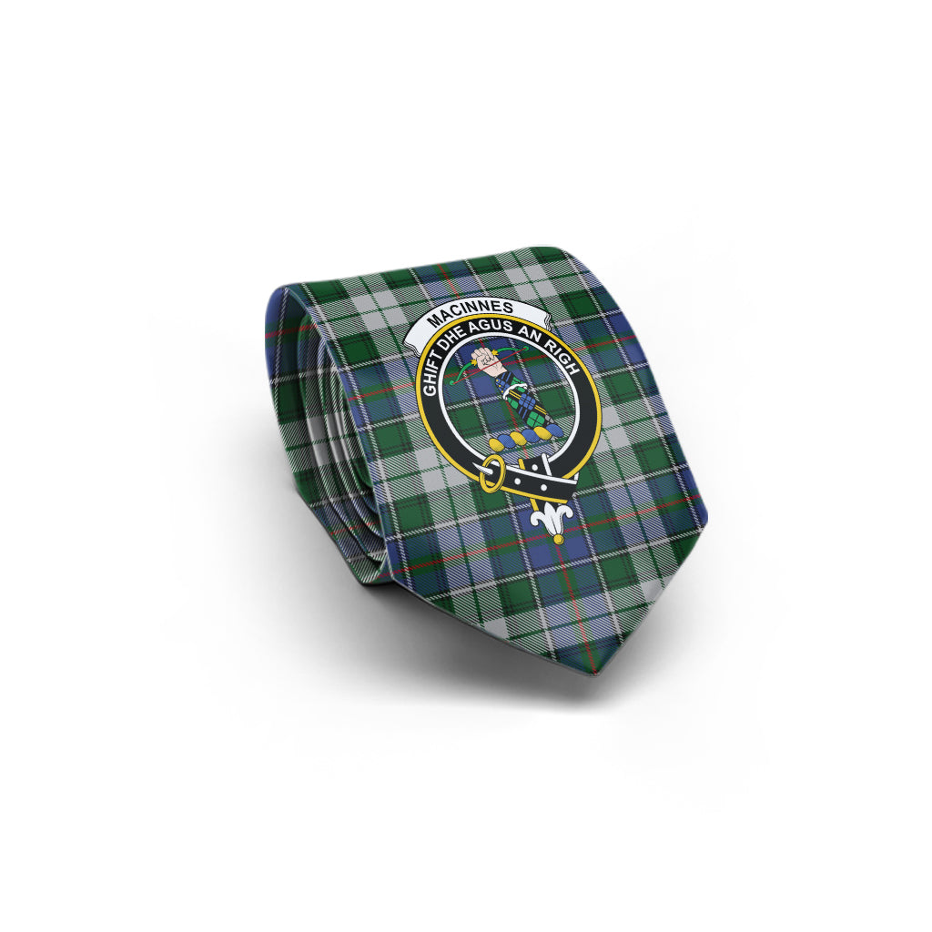 MacInnes Dress Tartan Classic Necktie with Family Crest - Tartan Vibes Clothing