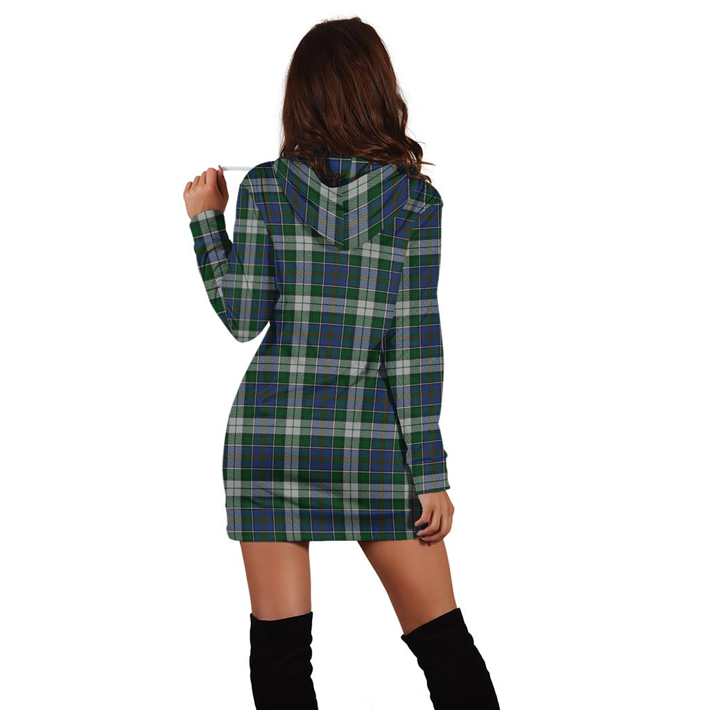 MacInnes Dress Tartan Hoodie Dress with Family Crest - Tartan Vibes Clothing