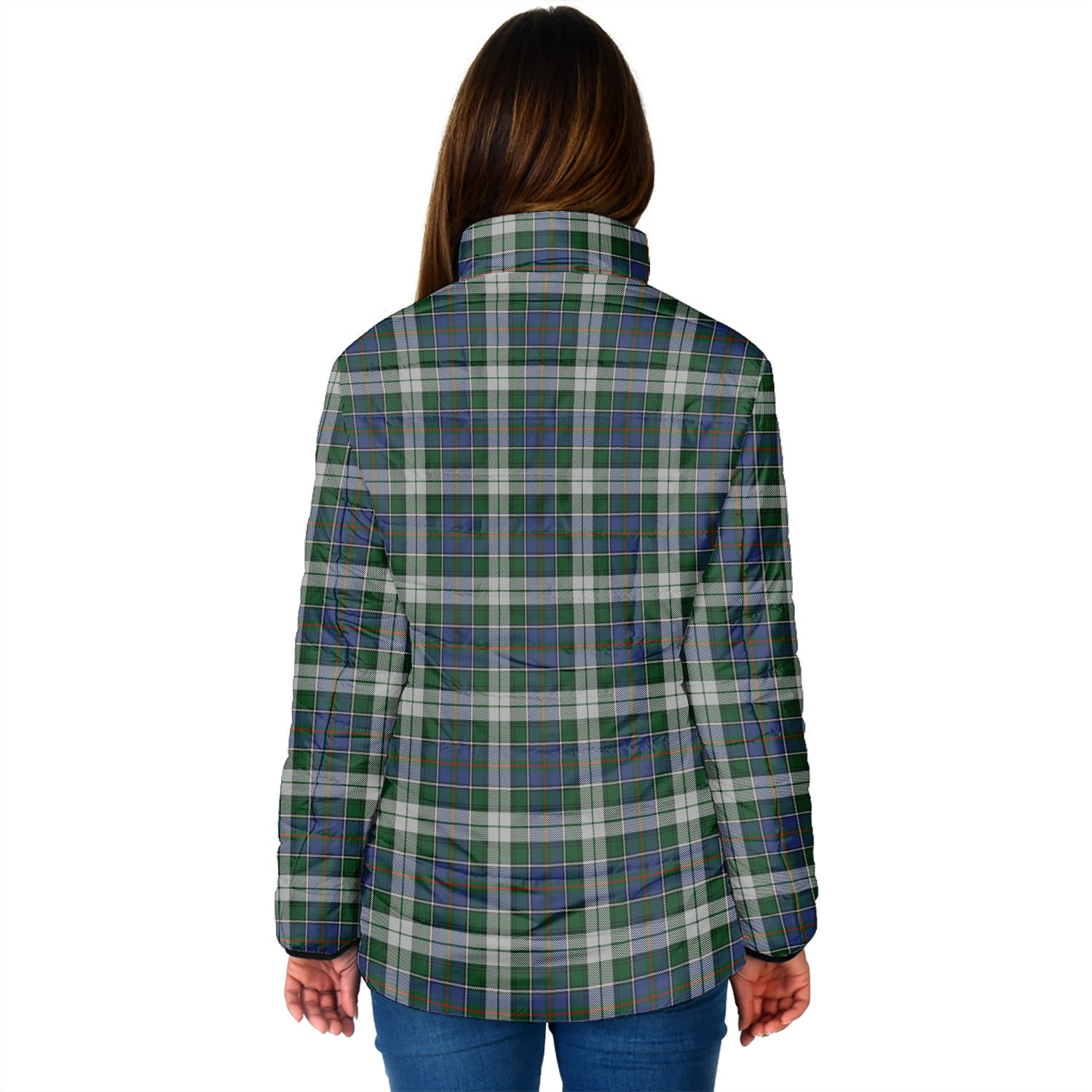 MacInnes Dress Tartan Padded Jacket with Family Crest - Tartan Vibes Clothing