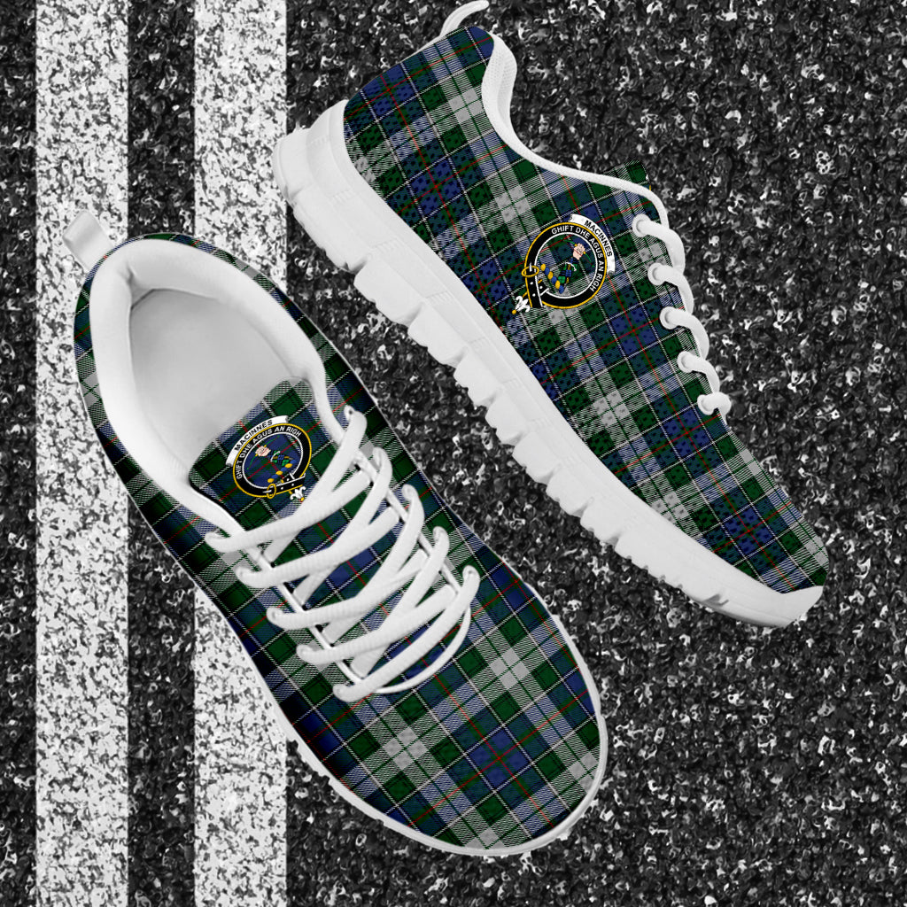 MacInnes Dress Tartan Sneakers with Family Crest - Tartan Vibes Clothing