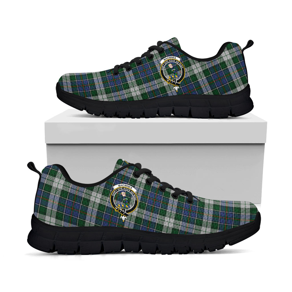 MacInnes Dress Tartan Sneakers with Family Crest - Tartan Vibes Clothing