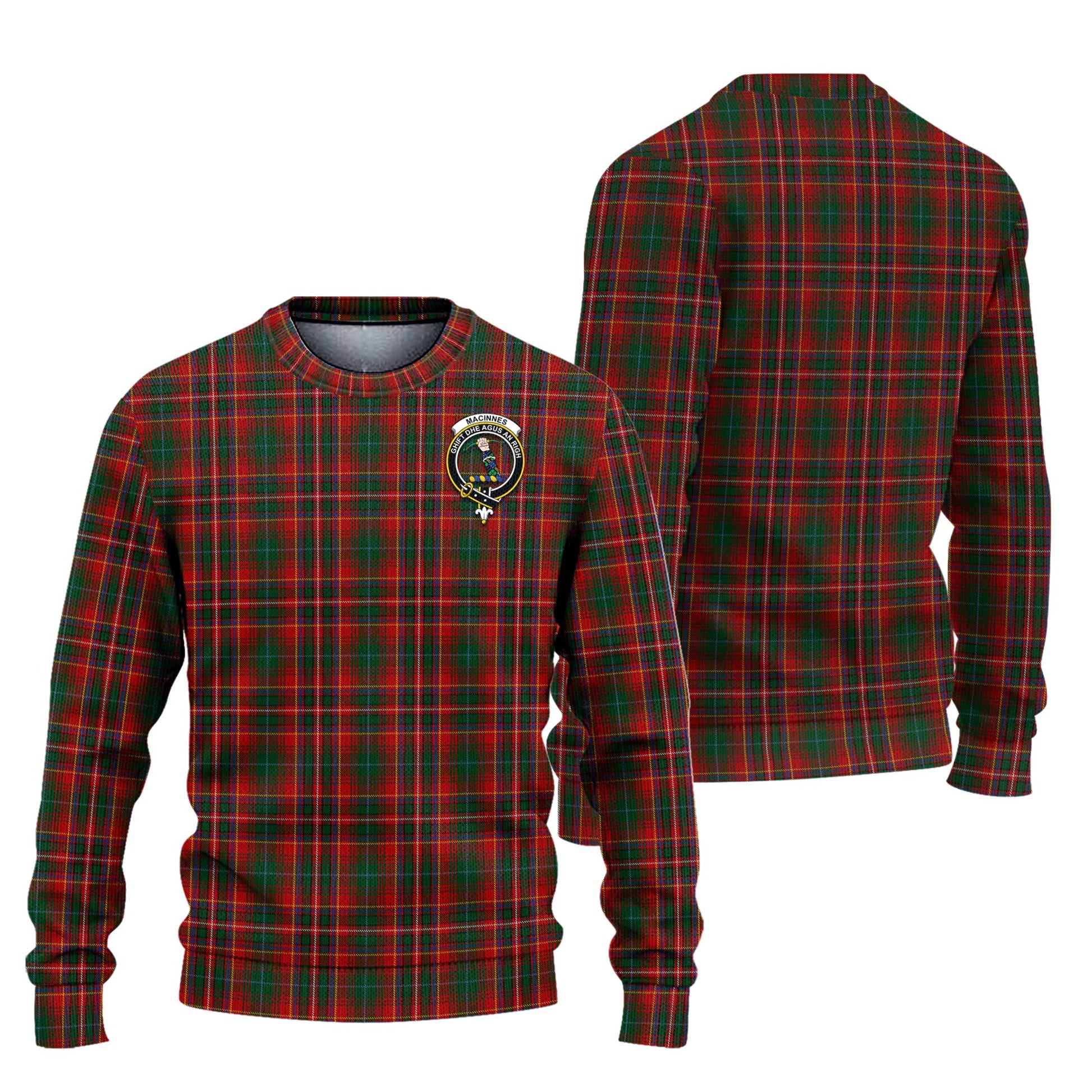 MacInnes Hastie Tartan Knitted Sweater with Family Crest Unisex - Tartanvibesclothing