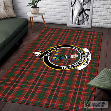 MacInnes Hastie Tartan Area Rug with Family Crest