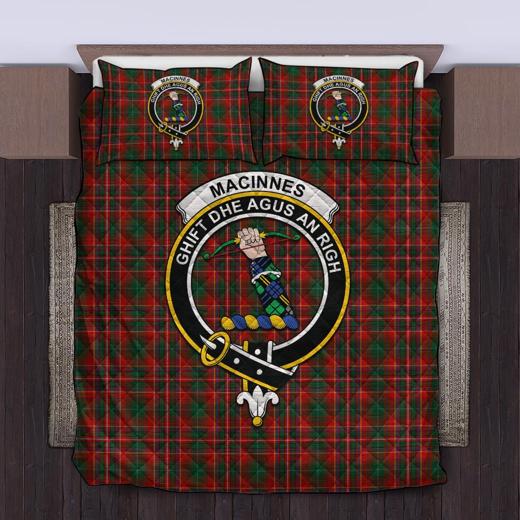 MacInnes Hastie Tartan Quilt Bed Set with Family Crest Twin - Tartan Vibes Clothing