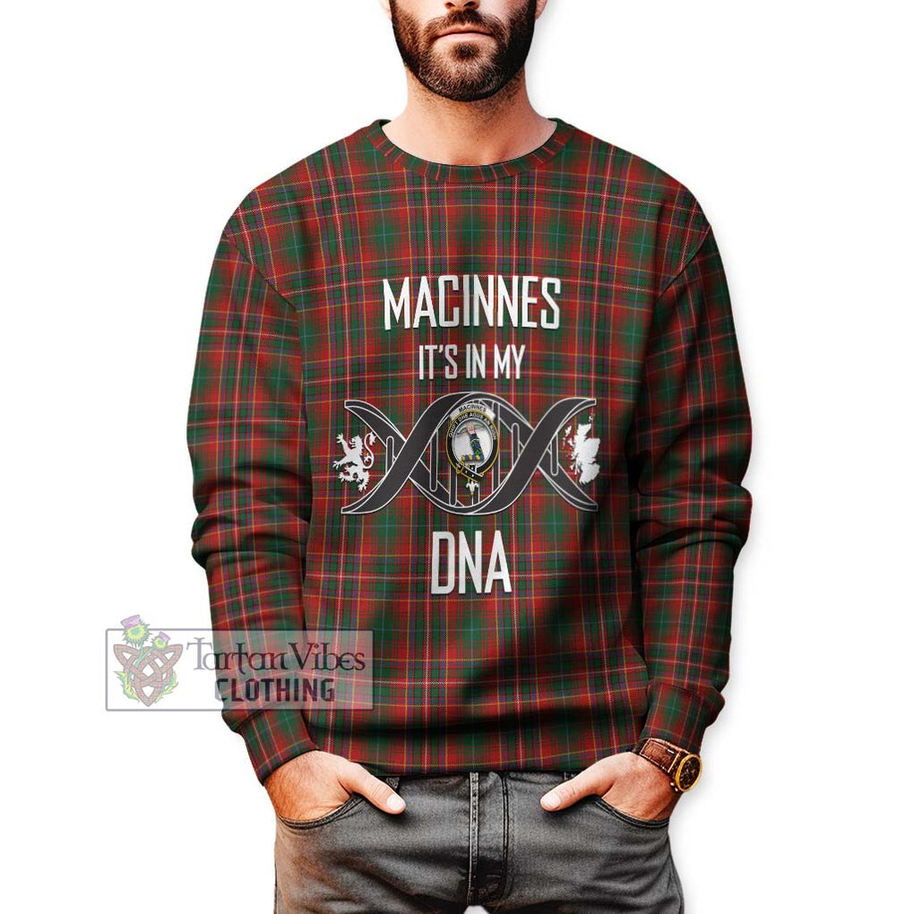 MacInnes Hastie Tartan Sweatshirt with Family Crest DNA In Me Style Unisex - Tartanvibesclothing Shop