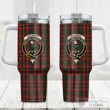 MacInnes Hastie Tartan and Family Crest Tumbler with Handle